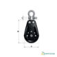 Poulie double à émerillon et ringot Rutgerson pour bateau de croisière et catamaran.