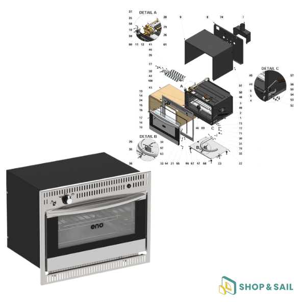 Pièces détachés pour four Gourmet avec grill ENO