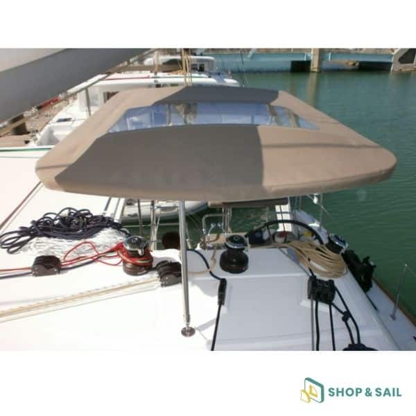 Toile de Bimini fixe poste de barre