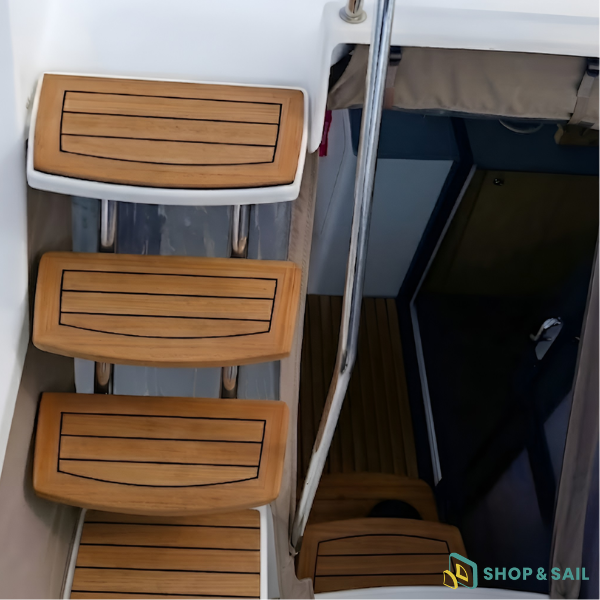 Teak cockpit companionway steps – Set of 4 for Fountaine Pajot