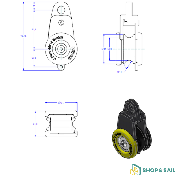 poulie ouvrante 40mm Antal Schéma poulie ouvrante 40mm Antal Schéma