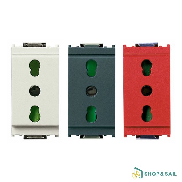 Prise électrique 2P+T 16A 250V Vimar IDEA SICURY P17/11