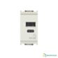 Alimentation USB A+C blanche 5V 3A 15W avec ports USB-A et USB-C pour installation électrique de bateau.