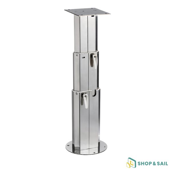 Pied de table télescopique en inox AISI 316 poli miroir pour bateau