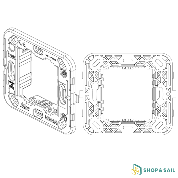 Support Idea 2 modules réduits Vimar-2 Support Vimar 17087 gris sans vis pour 2 modules réduits, série IDEA