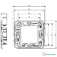 Support Vimar 17087 gris sans vis pour 2 modules réduits, série IDEA