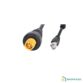 Câble adaptateur Ethernet Navico Simrad avec connecteur rond jaune 5 broches et prise RJ45 mâle.