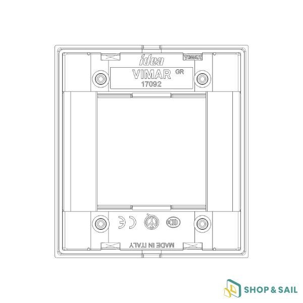 Plaque Classica chrome noir 1 à 2 modules réduits Vimar-3 Plaque de finition Vimar Classica 17092.31 en métal chrome noir brillant, 1 module ou 2 modules réduits