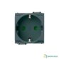 Prise Vimar SICURY 17038 2P+T 16 A 250 V au standard allemand. Prise grise 2 modules réduits, montage encastré, protection SICURY