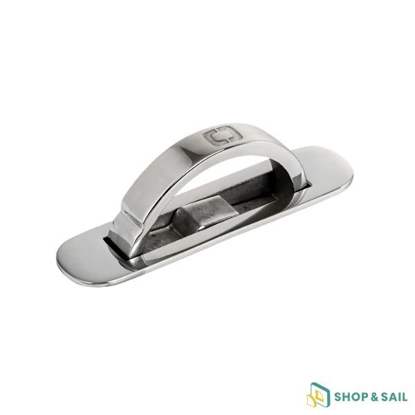 Lève-plancher Deluxe en acier inoxydable pour plancher de bateau, largeur 20 mm et longueur 84 mm, disponible avec arêtes à 90° ou rayon de 8 mm.